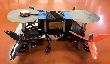 Drone prototype along with a network simulation platform.