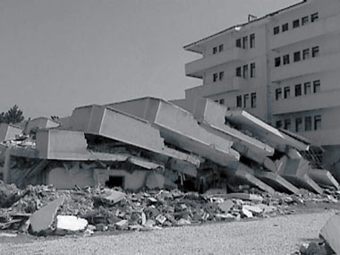 The 1999 Izmit earthquake in Turkey was one of the most devastating seismic events of the 20th century. As shown here, the violent shaking caused buildings to collapse, leading to the deaths of an estimated 17,000 people.