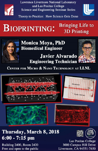 A poster for a scientific presentation about bioprinting.