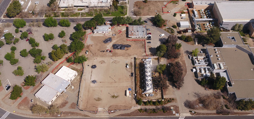 aerial image of construction progress