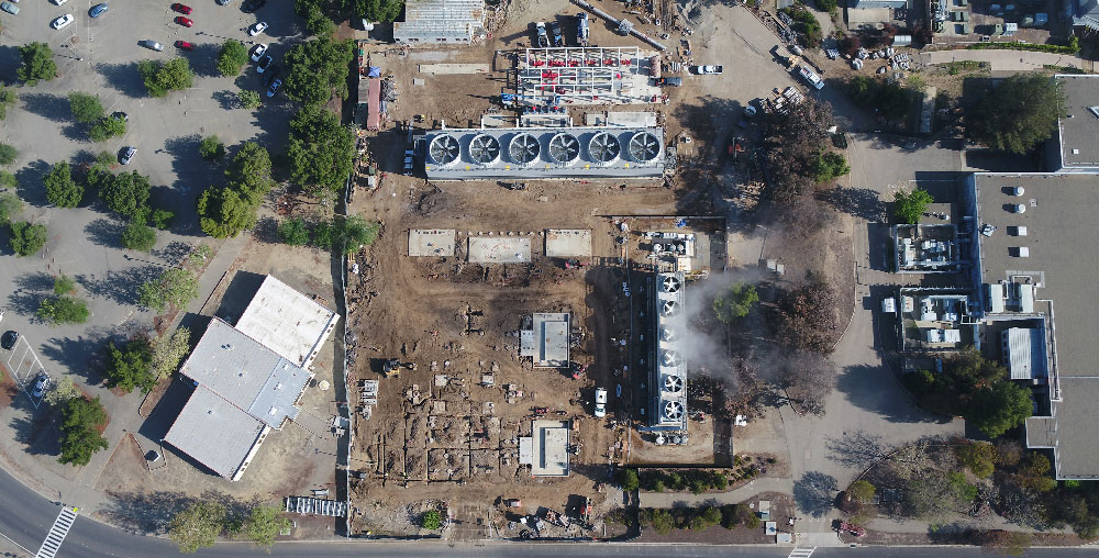 aerial image of construction progress