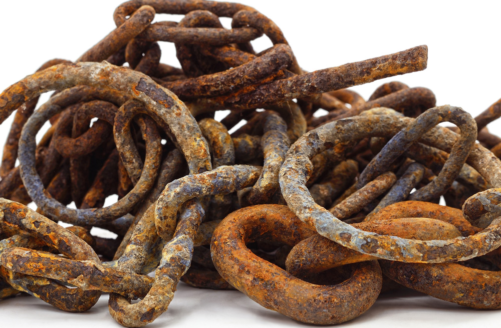 rusted/corroded chains