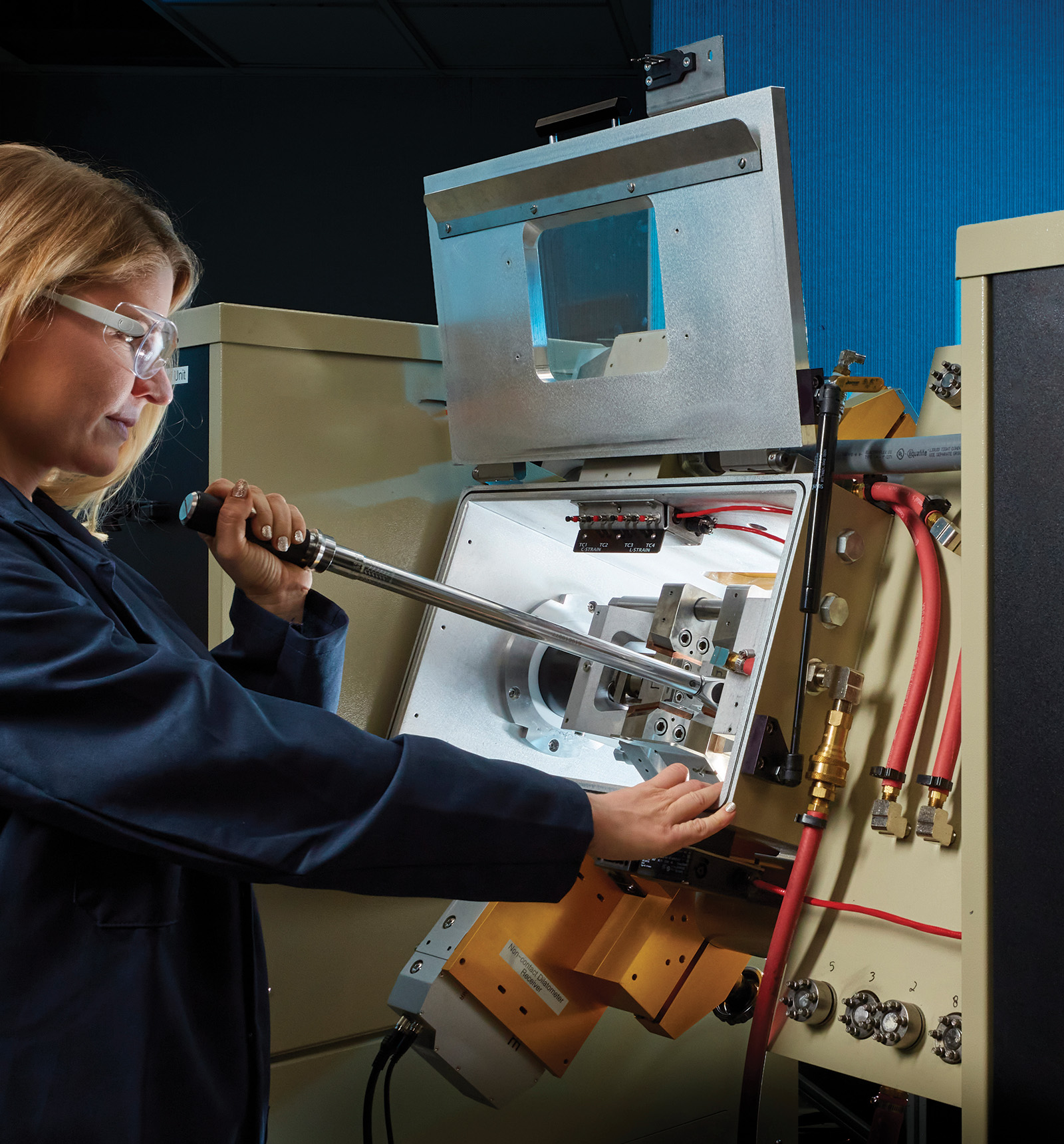 Scientist working with laboratory equipment