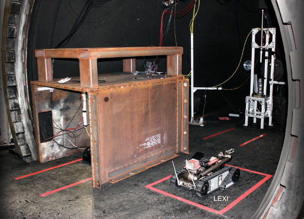 Photo of Livermore Explosives iRobot  in a firing tank.