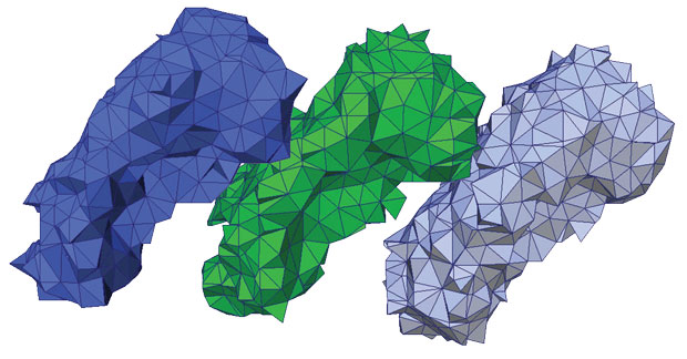 Crystal orientation mapping with HEDM reveals subtle changes in the curvature of a material’s surface and the shape of each grain as it is squeezed, stretched, twisted, or heated. The maps shown here capture a material’s microstructure at three stages of an annealing experiment.