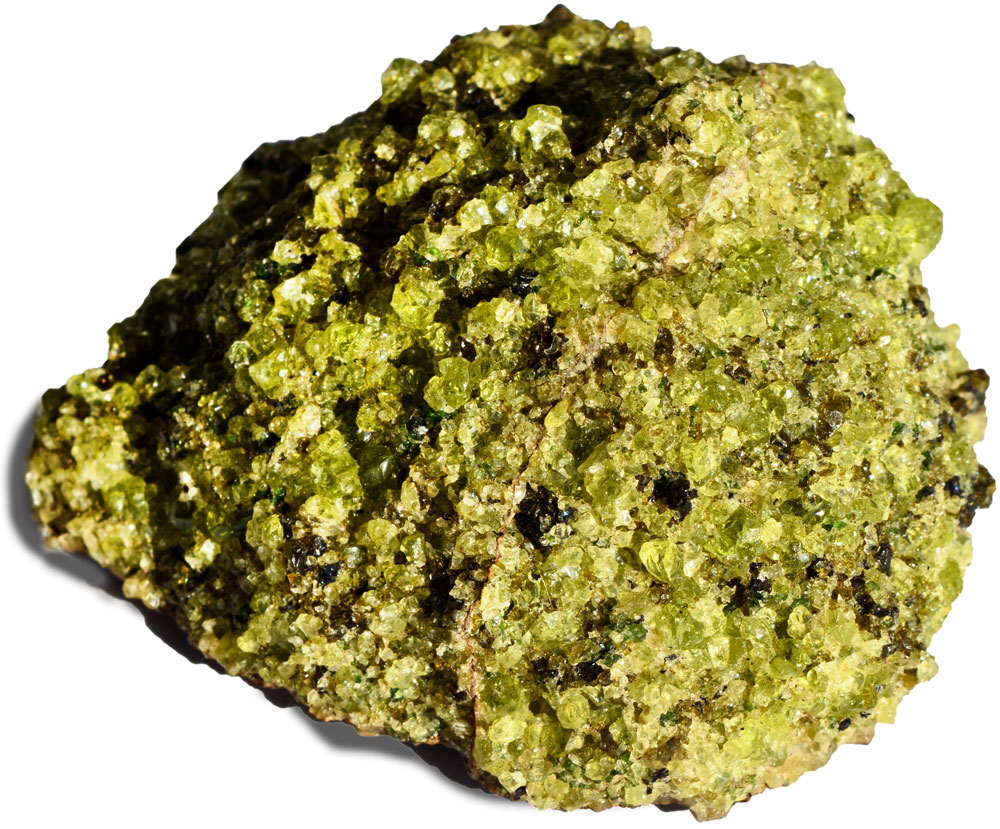 Olivine, the predominant mineral in Earth's upper mantle