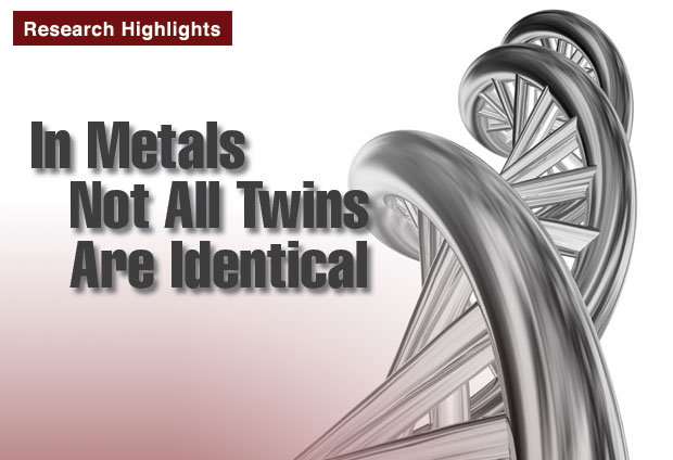 Article title: In Metals, Not All Twins Are Identical.