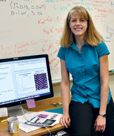 Scientist Heather Whitley uses supercomputer simulations to expand understanding of dense plasma microphysics. (Photo by Alexandria Ballard.) 