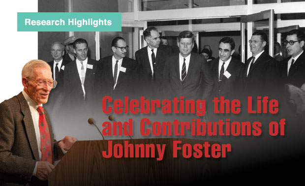 Article title: Celebrating the Life and Contributions of Johnny Foster; photos of Johnny Foster in 2013 and 1962.