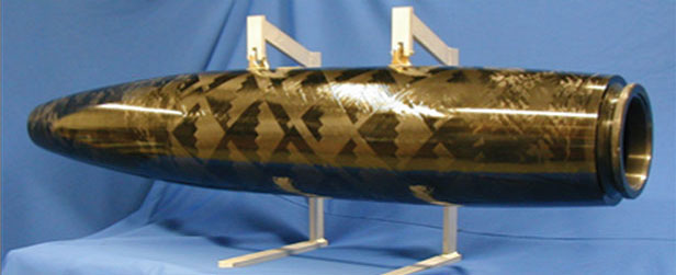 Photograph of a carbon-fiber composite case.