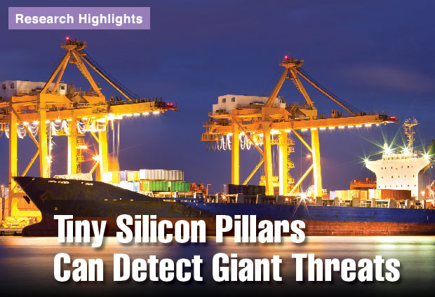 Article title: Tiny Silicon Pillars Can Detect Giant Threats.