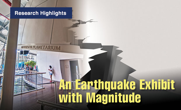 Article title: An Earthquake Exhibit with Magnitude; photo of the California Academy of Sciences.