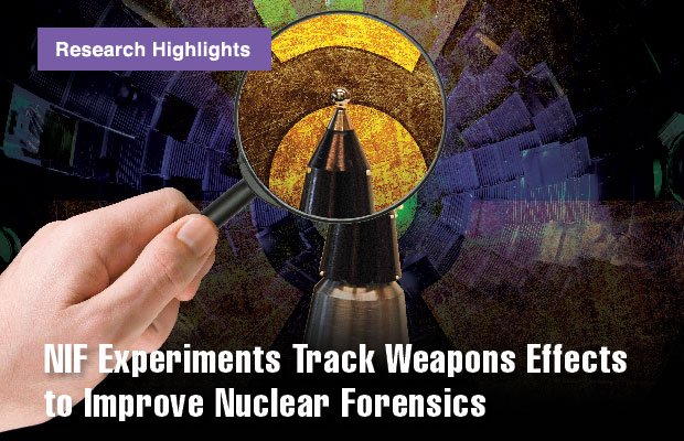 Article title: NIF Experiments Track Weapons Effects to Improve Nuclear Forensics.